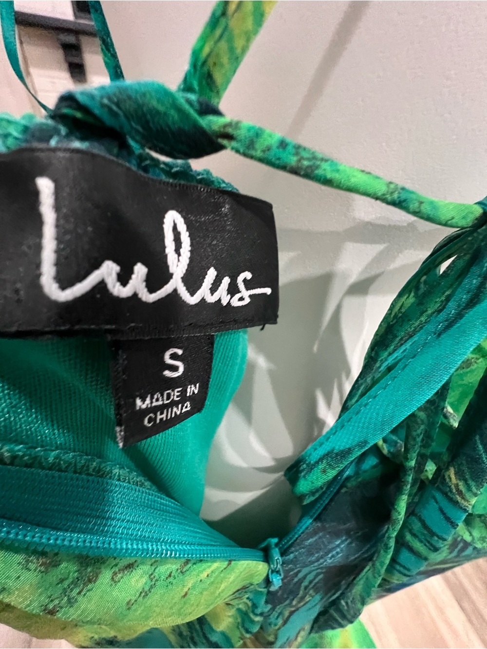 Lulu's Tropical Green Strapless Halter Gown - Picture 8 of 14